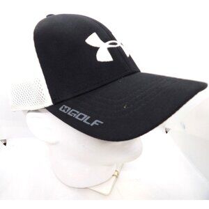 Under Armour Golf Cap Hat Mesh Black/White LG/XL preowned